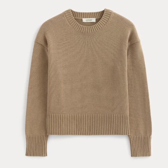 Everlane The Boxy Sweater  • XL • Organic Cotton Knit Dark Heathered Camel - Picture 1 of 3